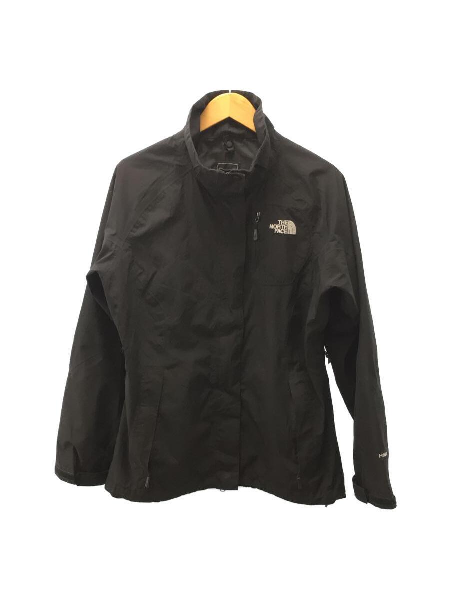 THE NORTH FACE◆マウンテンパーカー/L/ポリエステル/BLK/フード欠品/袖口スレ有