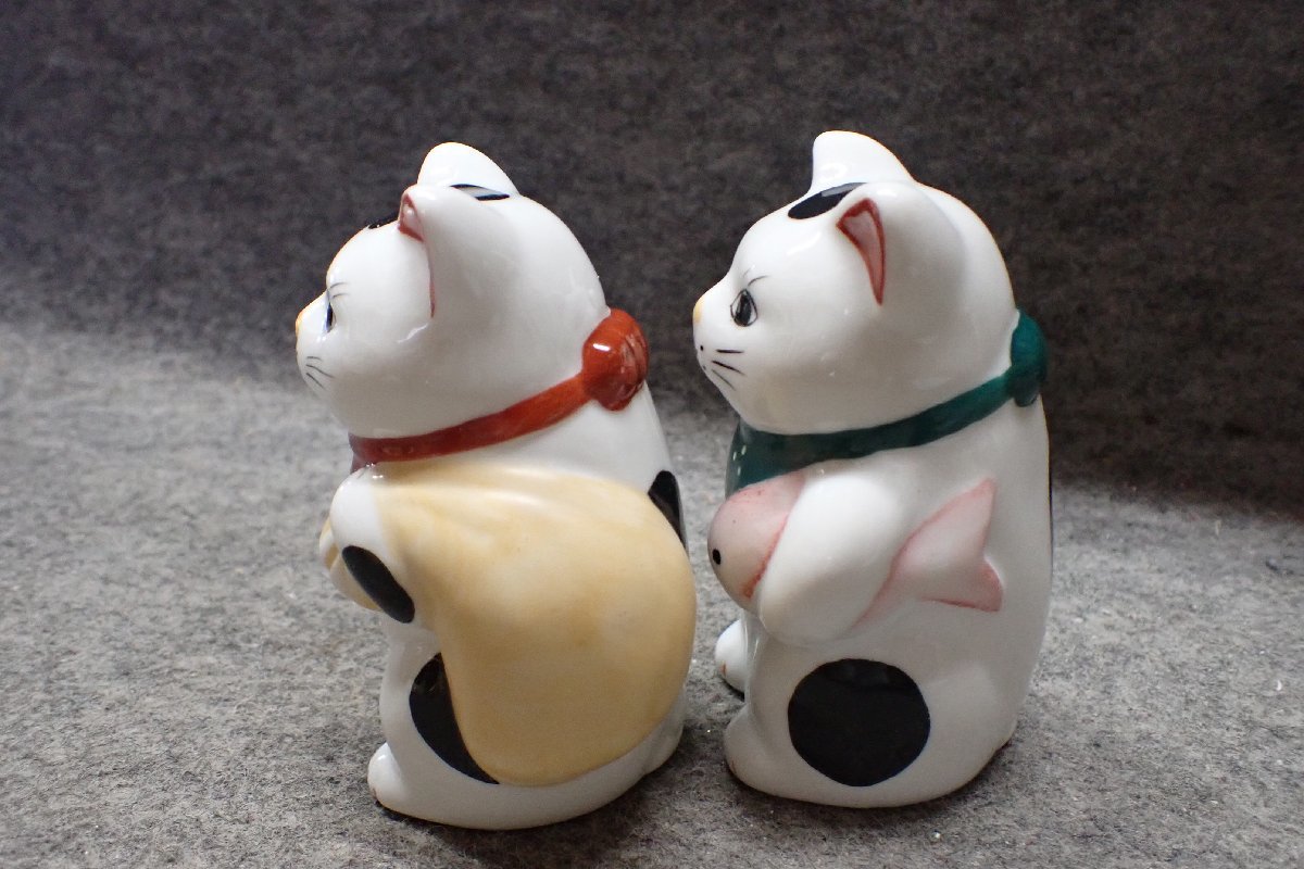 ☆0803169 陶器 招き猫 縁起物 一対 置物 ☆ 【公式通販】