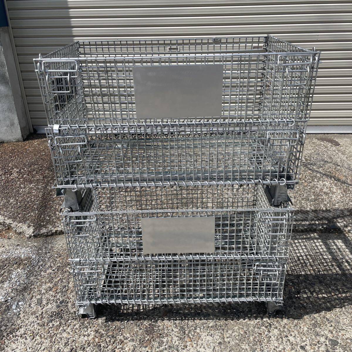 メッシュパレット 中古 | 鉄カゴ - 耐荷重 W-08-H 半開タイプ 