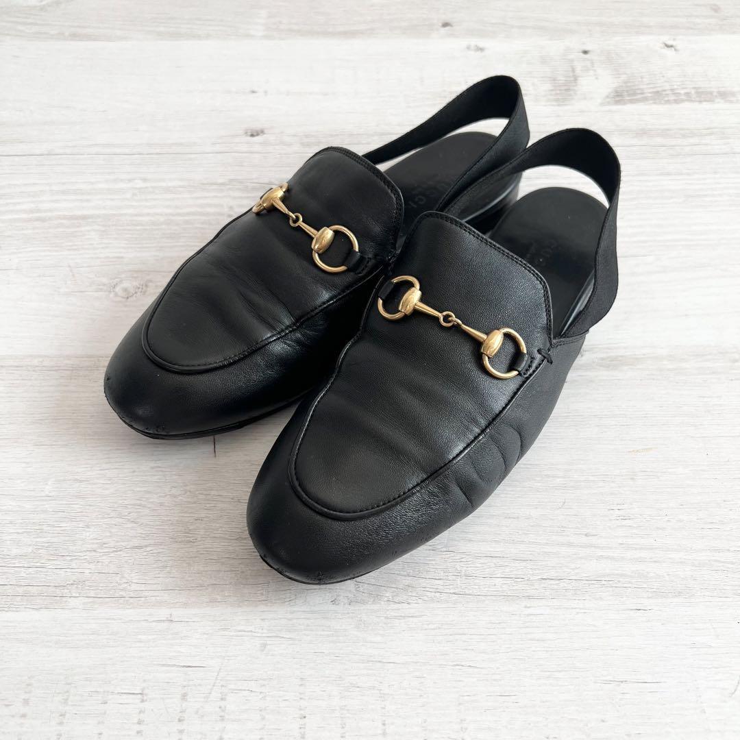 36 23cm GUCCI グッチ ホースビット レザー スリッパ ローファー 36 23cm GUCCI グッチ ホースビット レザー スリッパ ローファー