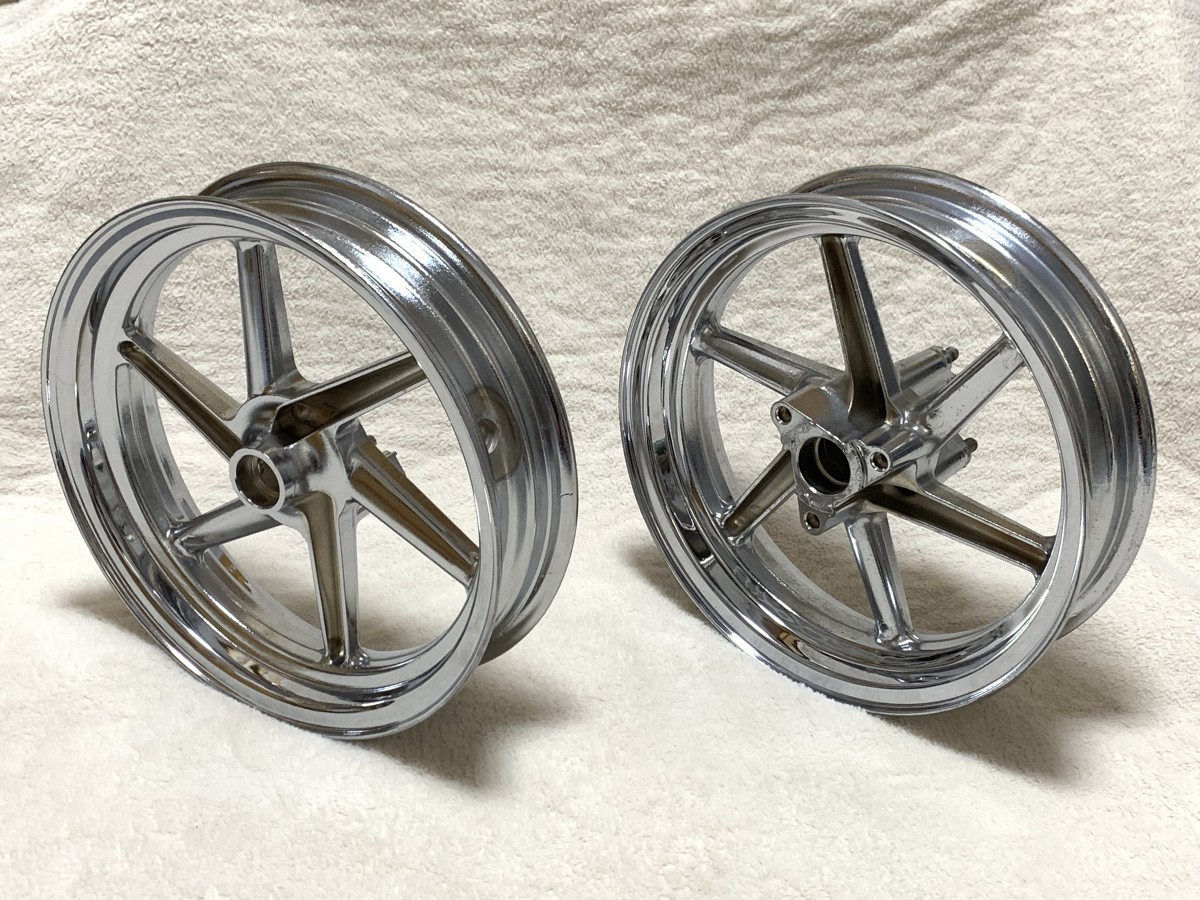 HONDA（ホンダ）純正 NSR80 ホイール メッキ加工品 前後セット 加工後