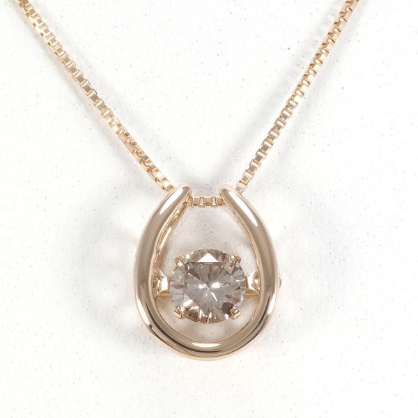 K18PG ネックレス ブラウンダイヤ 0.20 総重量約1.7g 約44cm 中古 美品 送料無料☆0315