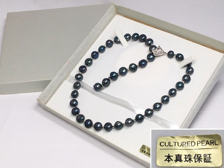 【数量限定，人気】 本真珠 ブラックパール ネックレス 約9.6mm 約11mm ラリエット 2way グレー グリーン系 セミラウンド 留め具 表記925 シルバー(淡水真珠)｜売買されたオークション情報、yahooの商品情報をアーカ 淡水真珠