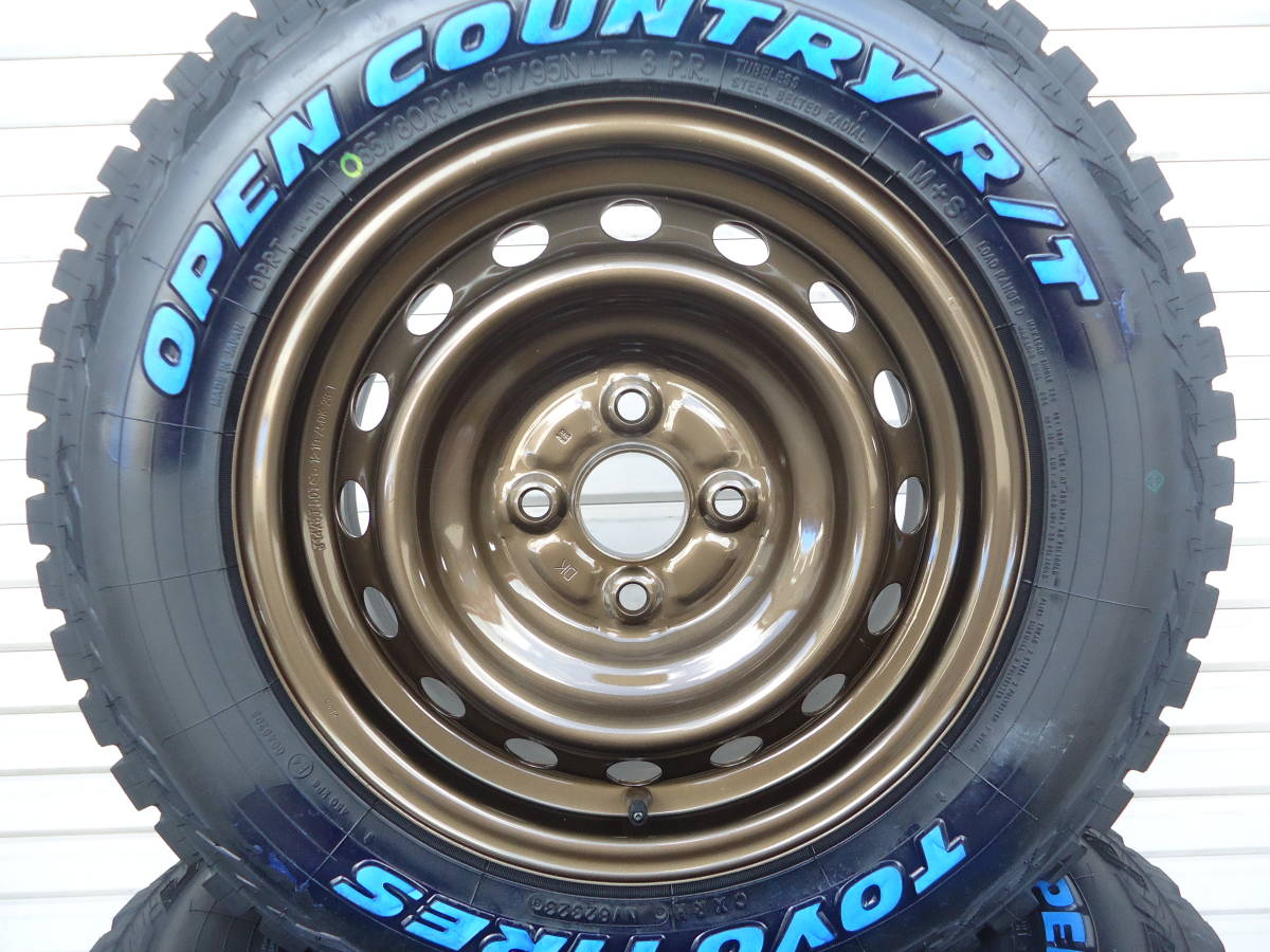 TOYOオープンカントリーR/T☆165/80R14ホワイトレター☆アゲバン軽バン 