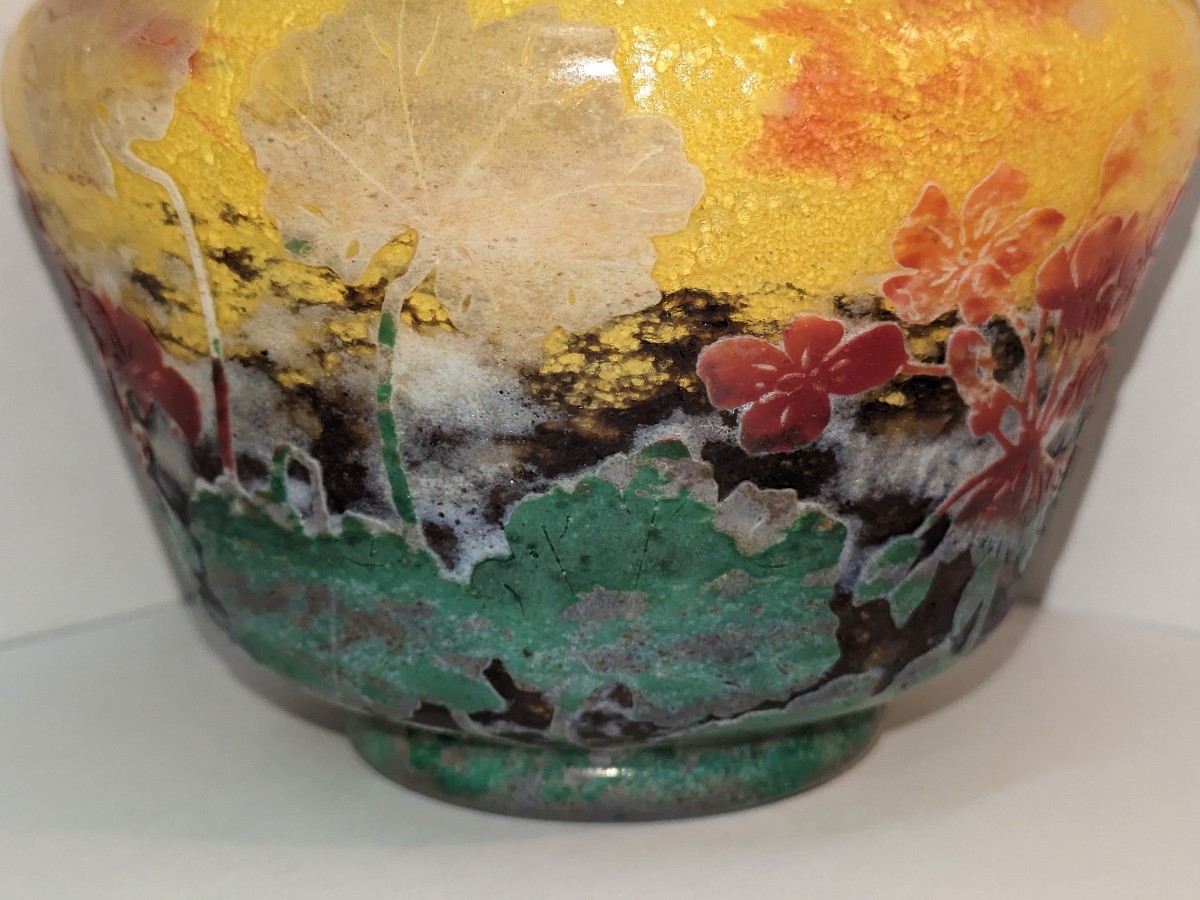 ドーム ナンシー Daum Nancy 蔓草連続文花入 本物保証 ドーム ナンシー