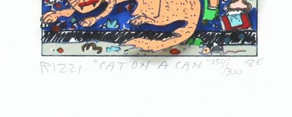 真作】【WISH】ジェームス・リジィ James Rizzi「CAT ON A CAN」3D