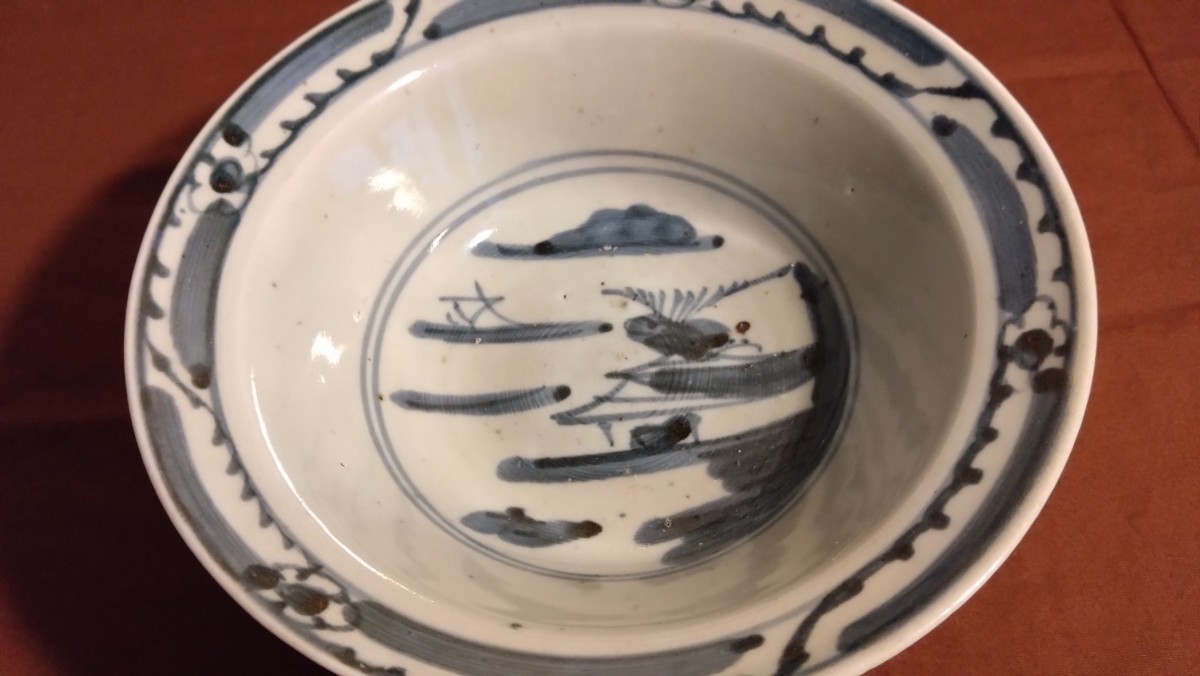 古伊万里 大鉢！江戸期 染付 山水 花草 超繊細図模様 無傷完品 江戸期 古伊万里 染付 江戸期古伊万里染付中深鉢山水図 | 公式通販 江戸期 古