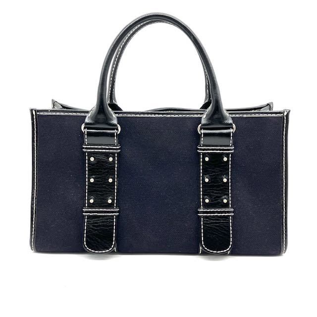 仙31　BURBERRY　BLUE LABEL　ハンドバッグ　バーバリー　ブルーレーベル　レディース　ブラック　チェック　生地　