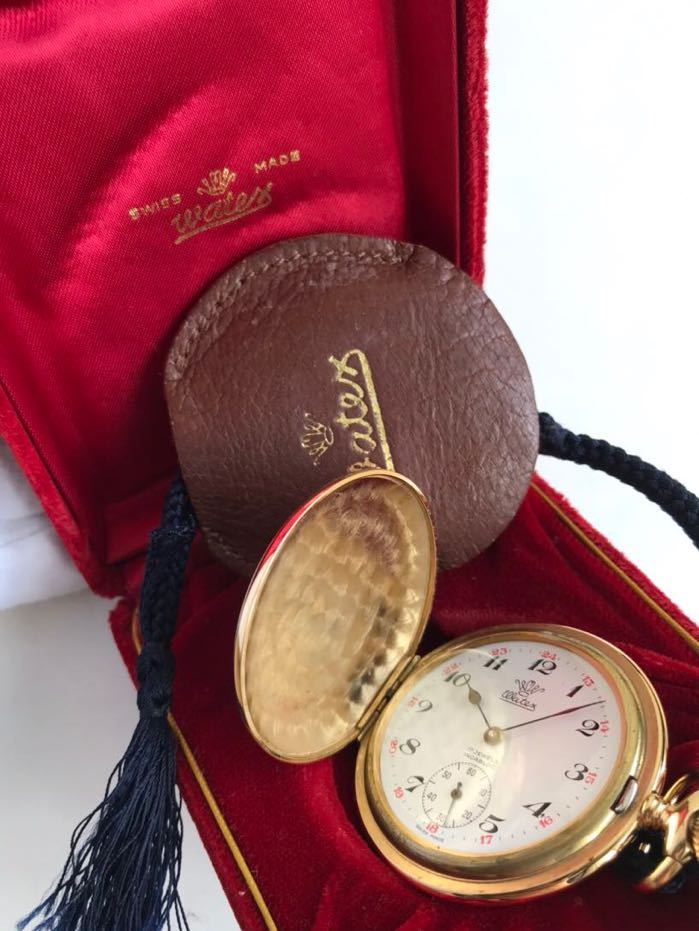 Watex 懐中時計 17石 スイス製 ゴールドカラー Swiss made 美品 箱付き】懐中時計（皇室特別記念品）スイス製 ワテックス