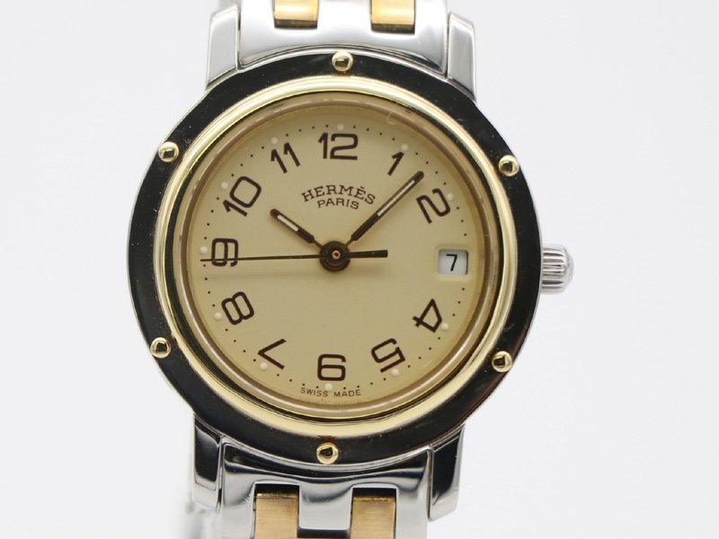 1円【 エルメス HERMES 】 腕時計 ジャンク 不動 L4.22.0 クリッパー