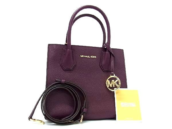 1円 ■新品■未使用■ MICHAEL KORS マイケルコース PVC 2WAY ハンドバッグ ショルダーバッグ クロスボディ パープル系 AQ1214