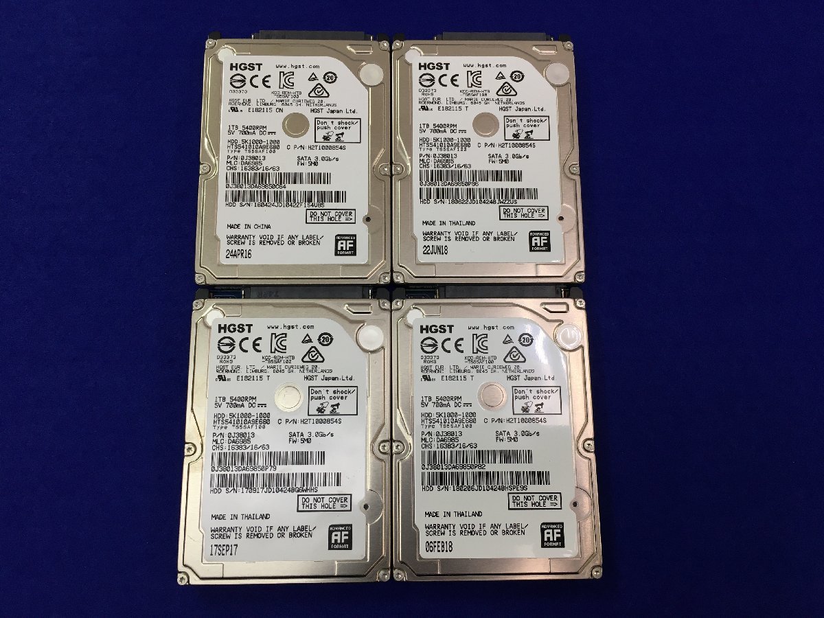  ユ L4345 HGST 2.5インチ SATA HTS541010A9E680 4個セット 1TB(500GB～)｜売買されたオークション情報、yahooの商品情報をアーカイブ公開 - オークファン 2.5 SerialATA