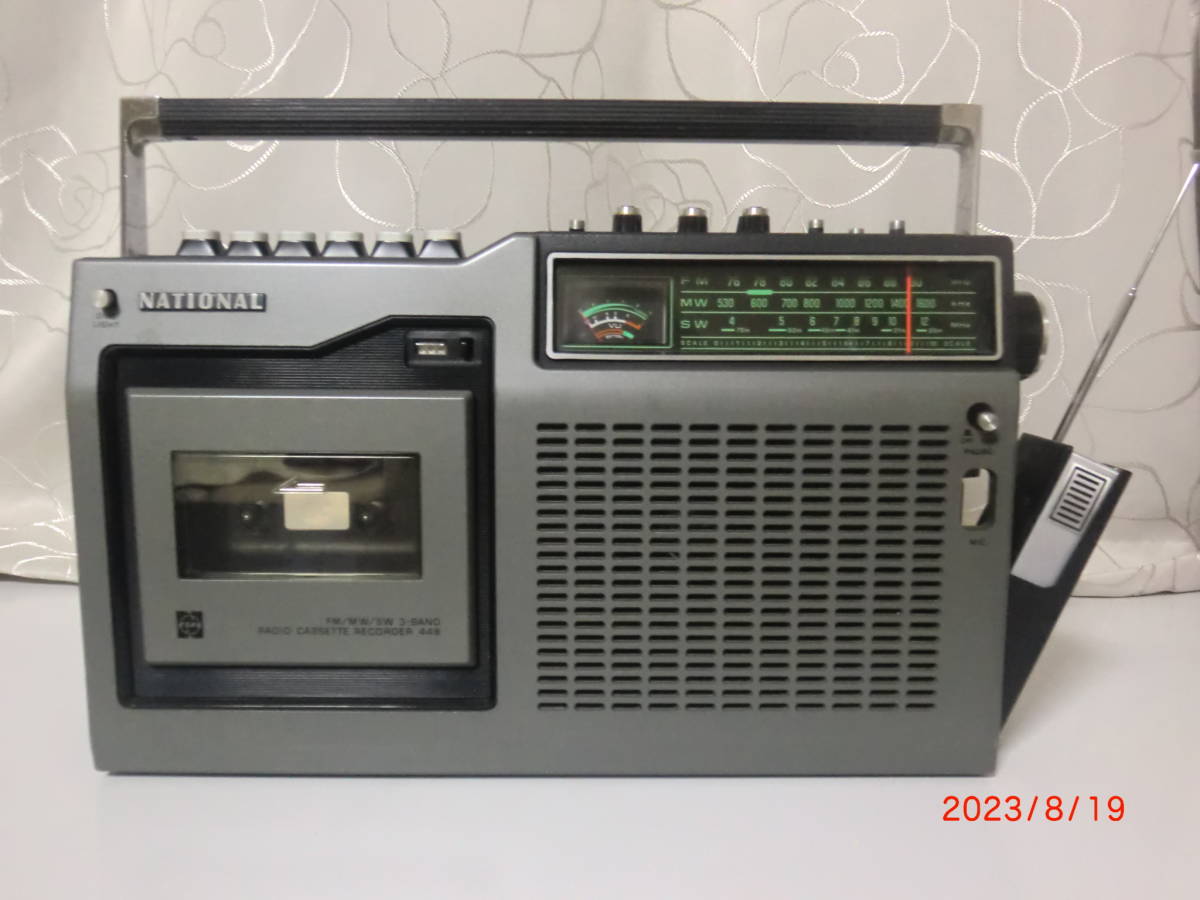 ☆ NATIONAL PANASONIC モノラルラジオカセットレコーダー RQ-448 中古