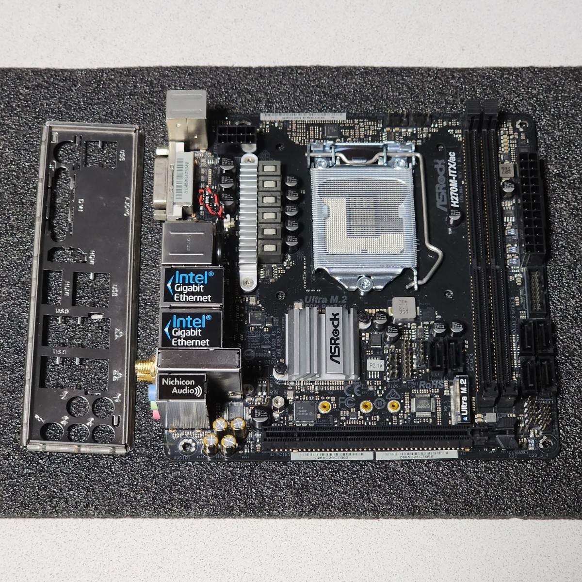 ASRock H270M-ITX/ac IOパネル付属 LGA1151 Mini-ITXマザーボード 第6・7世代CPU対応 最新Bios 動作確認済 PCパーツ