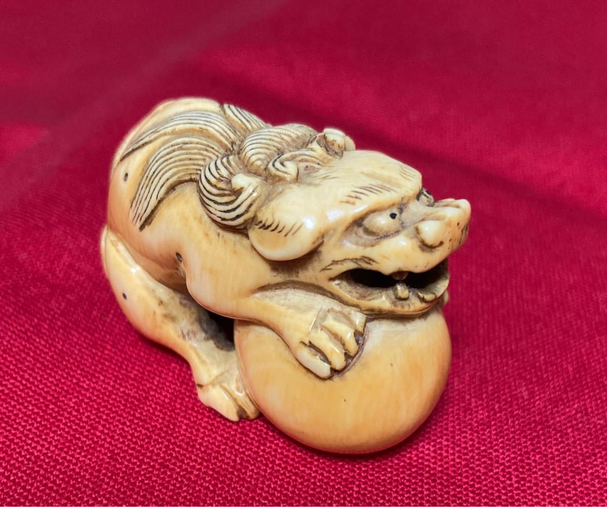 Netsuke)根付 印章の獅子 江戸期 *お洒落な超高級ハンコ 【公式通販】