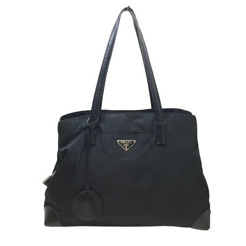 PRADA プラダ ポコノ テスート ナイロン レザー トートバッグ 黒