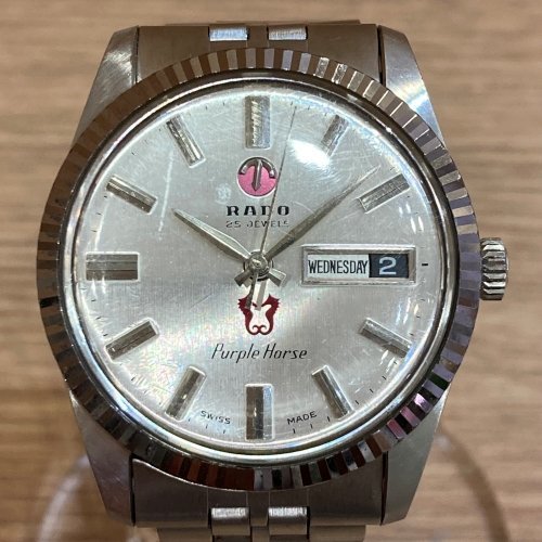 稼働⭐️希少 RADO ラドー パープルホース 11782/1 自動巻 腕時計 ラドー RADO パープルホース 11782/1 シルバーダイヤル 25石 メンズ