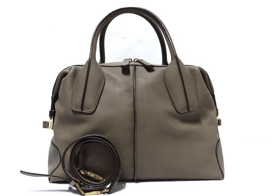 美品 TOD'S トッズ Dスタイリング ミディアム 2WAY クロスボディバッグ ショルダーバッグ カーフ レザー ブラウン系 ハンドバッグ