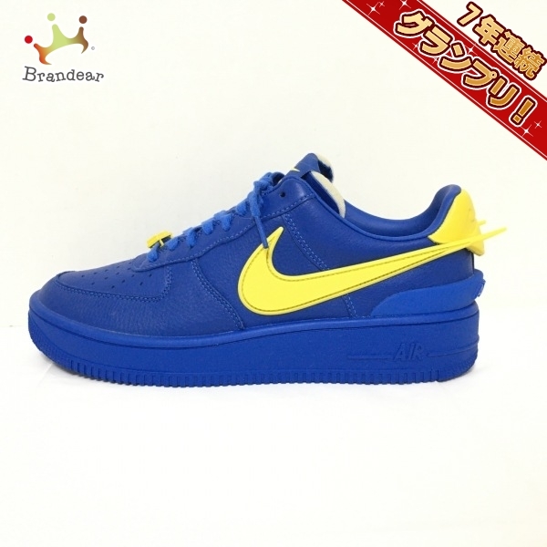 ナイキ NIKE スニーカー 27.5 DV3464-400 AMBUSH × Nike Air Force 1 Low レザー×化学繊維 ブルー×イエロー メンズ 新品同様 靴
