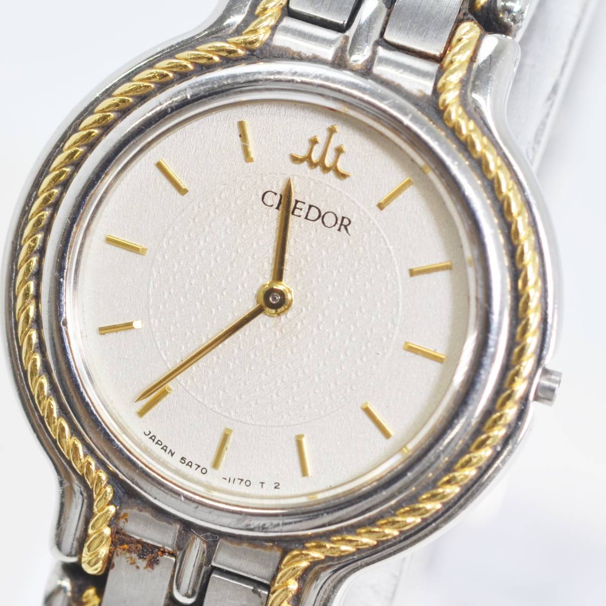 限定SALE，セール H 1円スタート SEIKO セイコー クレドール CREDOR 5A70-0620 SS×18KT レディース 腕時計 コンビ QZ クオーツ