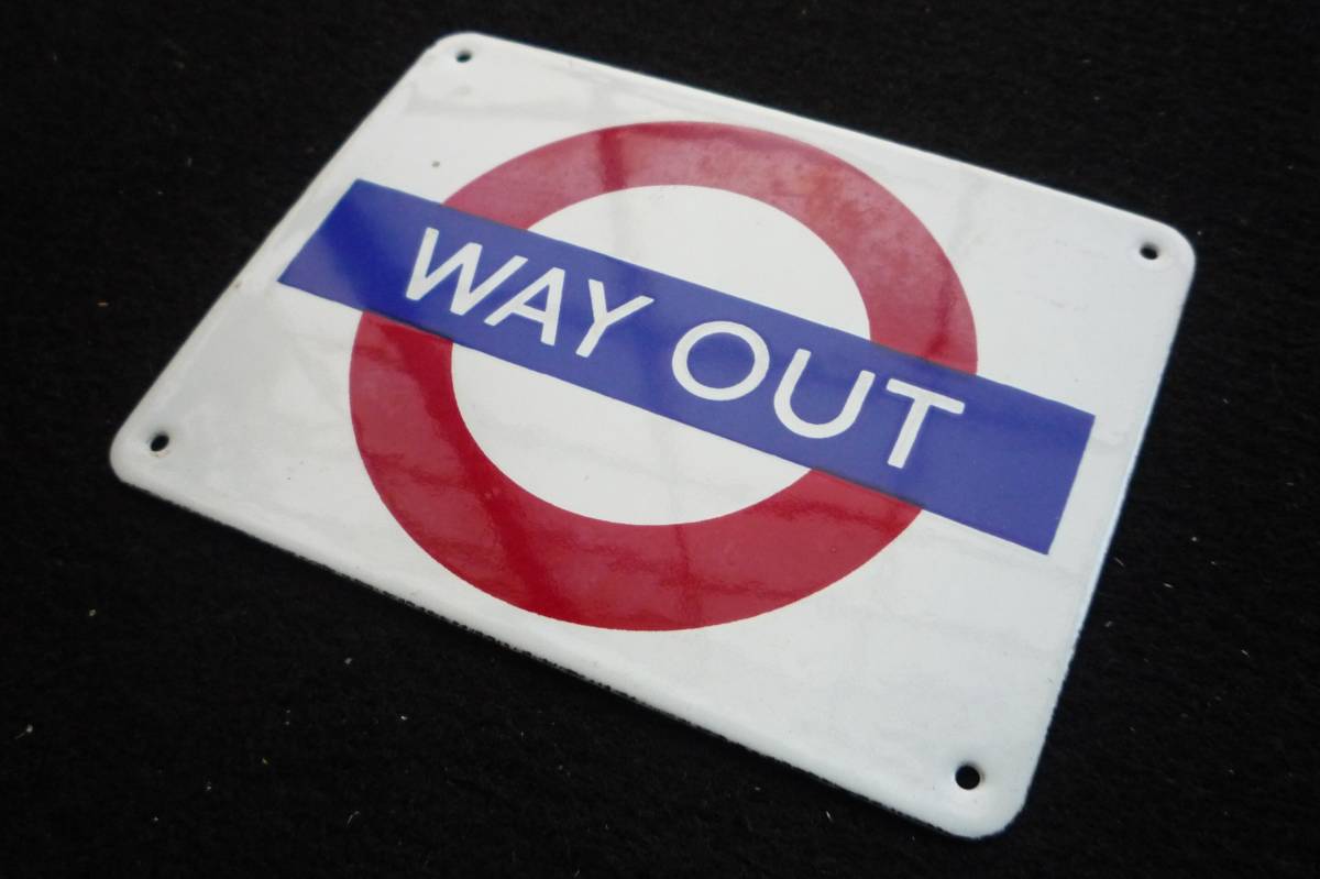 希少 ビンテージ ロンドン地下鉄 路線図 ミニプレート ホーロー看板 当時物 看板 ホーロー看板 WAY OUT 出口 ロンドン地下鉄 プレート ゆう