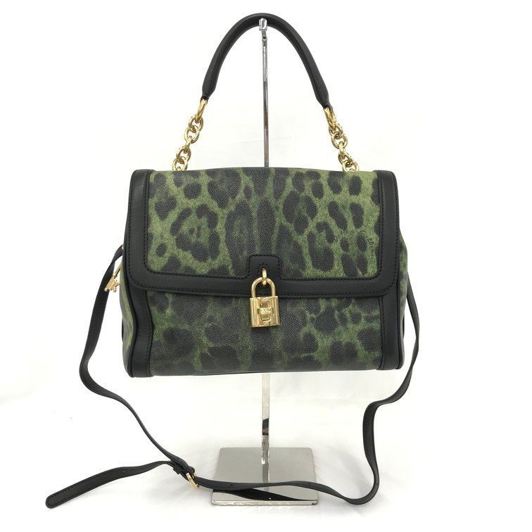 DOLCE & GABBANA ドルチェ&ガッバーナ ショルダー付き 2WAYバッグ レオパード 保管袋付き【BHAW6003】