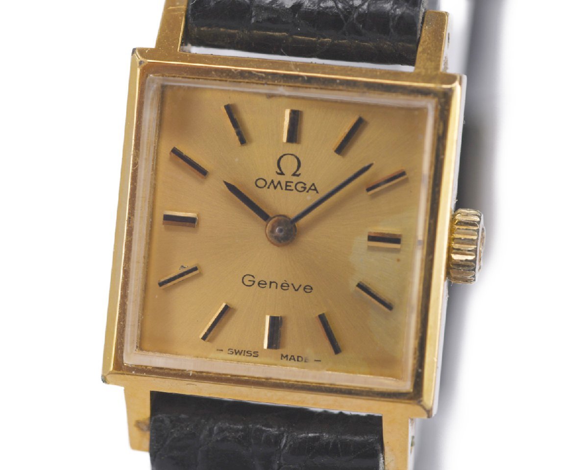 OMEGA】オメガ Geneve ジュネーブ ゴールドカラー レディース 手巻