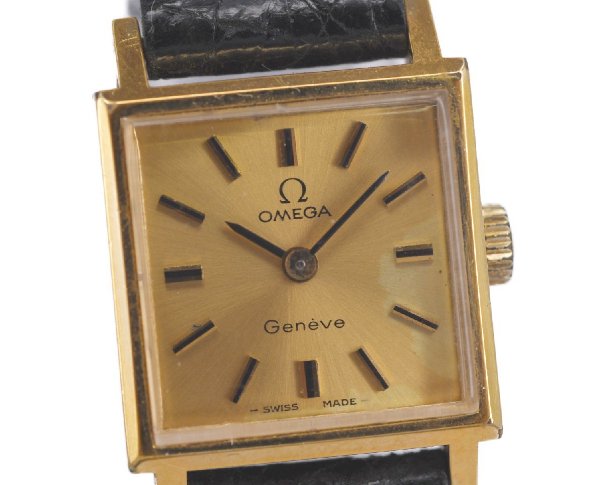 OMEGA】オメガ Geneve ジュネーブ ゴールドカラー レディース 手巻
