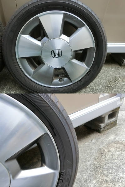 ★☆165&frasl;55R14 ホンダ純正ホイール＆ヨコハマ 21年製 4本セット☆★ ホンダのホイール165⁄55⁄R14 0 165⁄55R14 スパーク  ゼスト SL01+