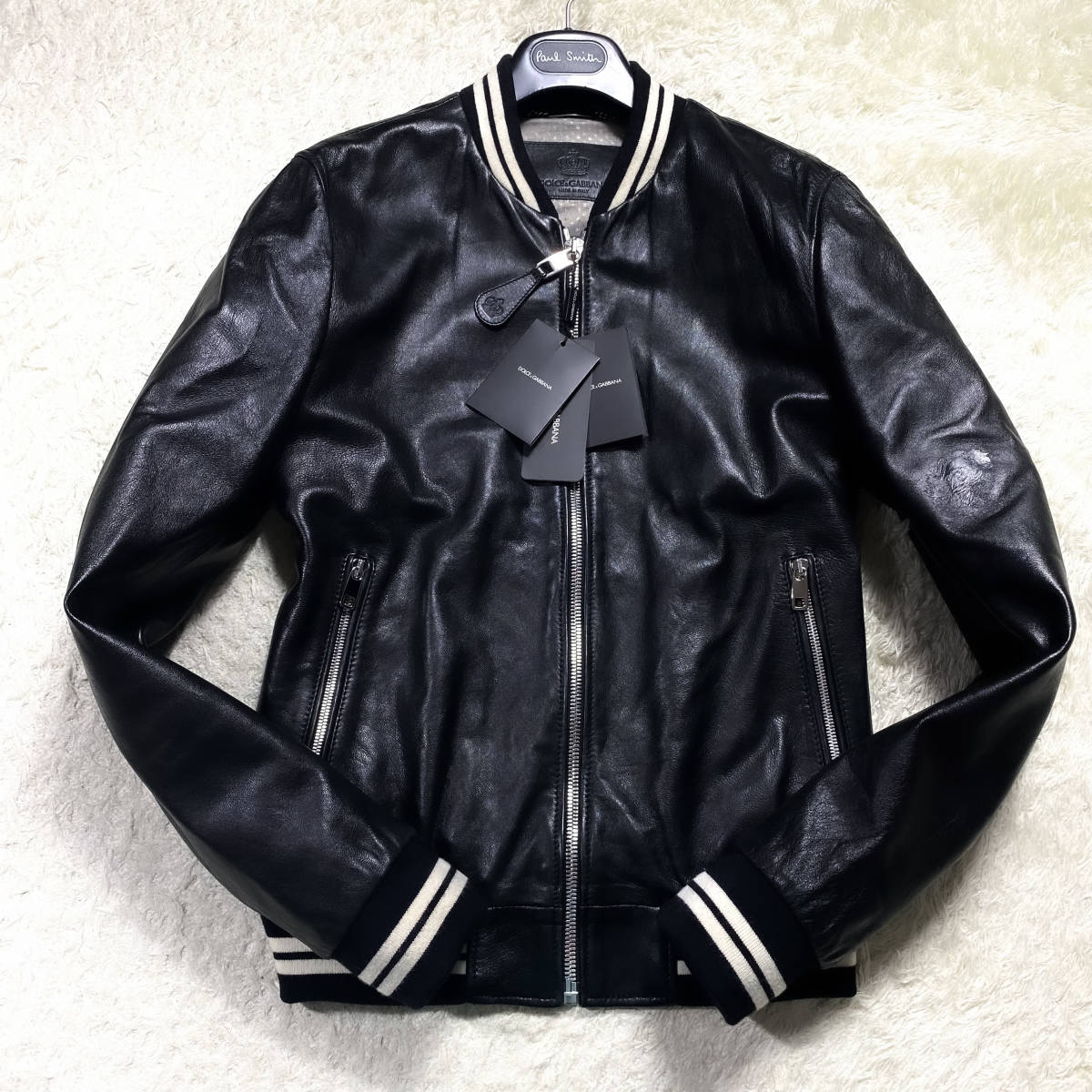 極美品22SS!DOLCE&GABBANAベイビーラムレザージャケット近現行モデル 