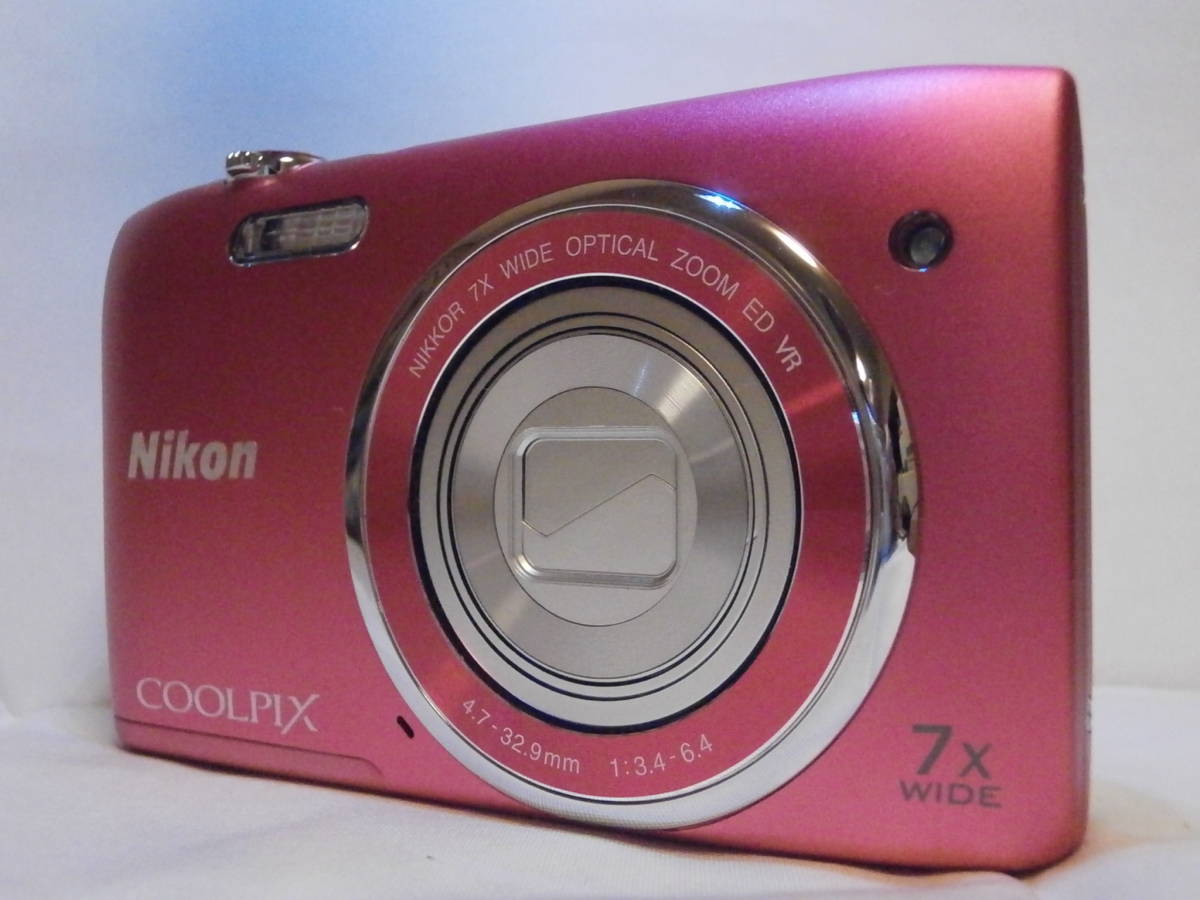 美品 デジカメ Nikon COOLPIX S3500 ストロベリーピンク (20.05メガ