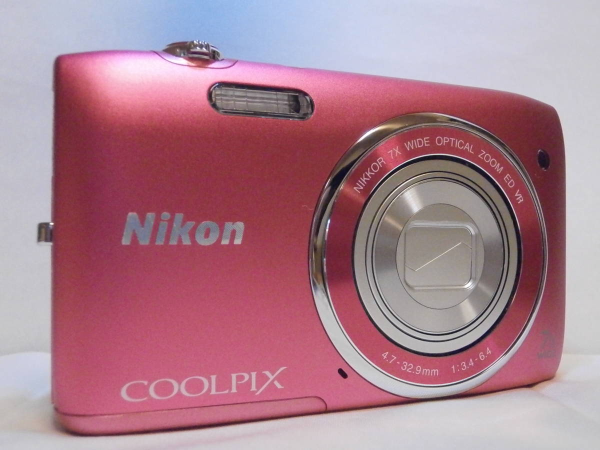 美品 デジカメ Nikon COOLPIX S3500 ストロベリーピンク (20.05メガ