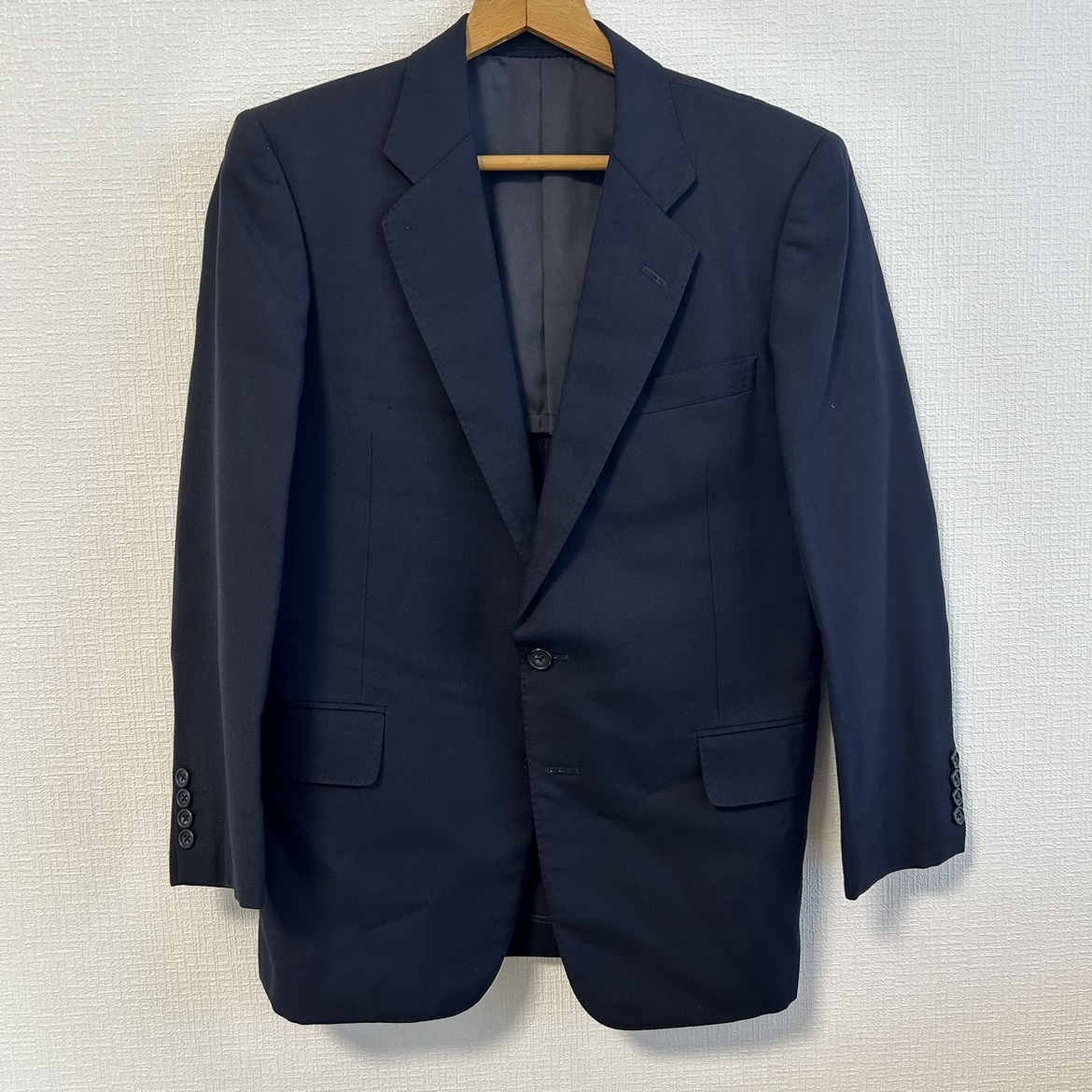 8-263 Burberry バーバリー メンズ セットアップ スリーピース テーラード ジャケット ブレザー ジレ ベスト スラックス ネイビー