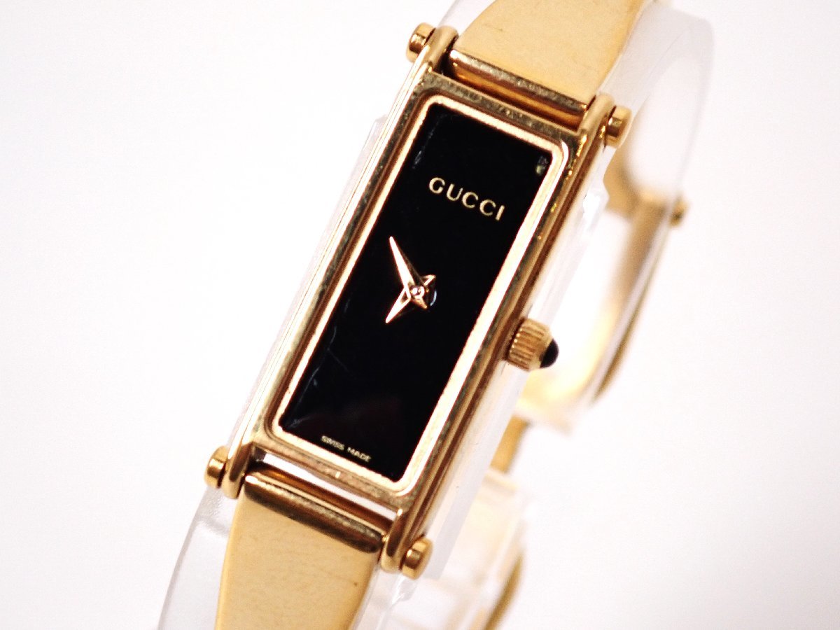 GUCCI グッチ シェル文字盤 1500L クォーツ バングルウォッチ 腕時計