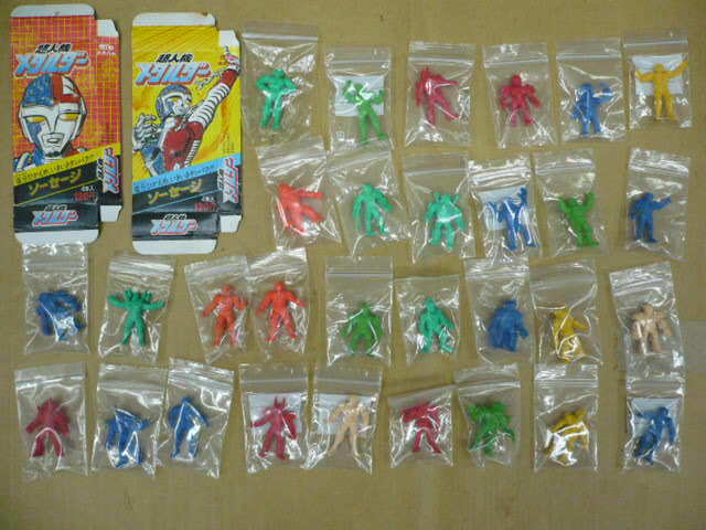 丸大/超人機メタルダー ソーセージの消しゴム人形30種フルコンプ＋箱2