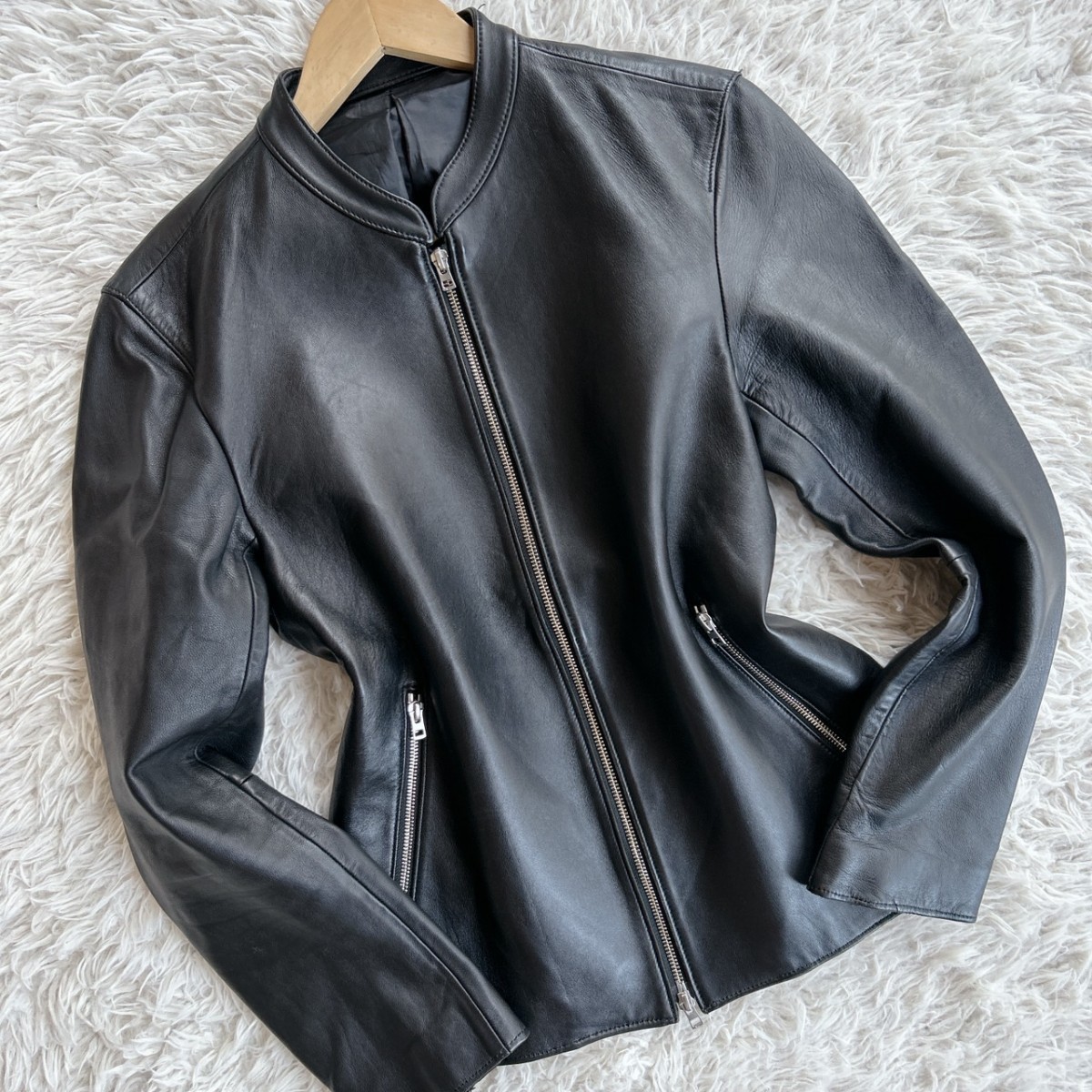 希少Lサイズ！極美品！【極上のラムレザー】LIDNM シングルライダース 