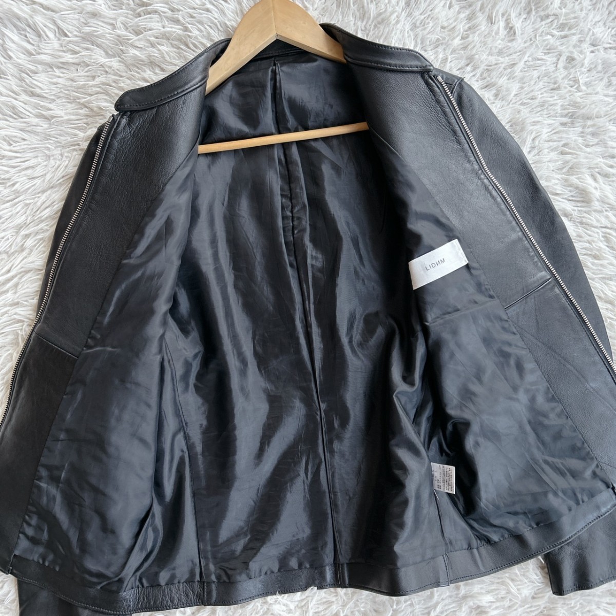 希少Lサイズ！極美品！【極上のラムレザー】LIDNM シングルライダース