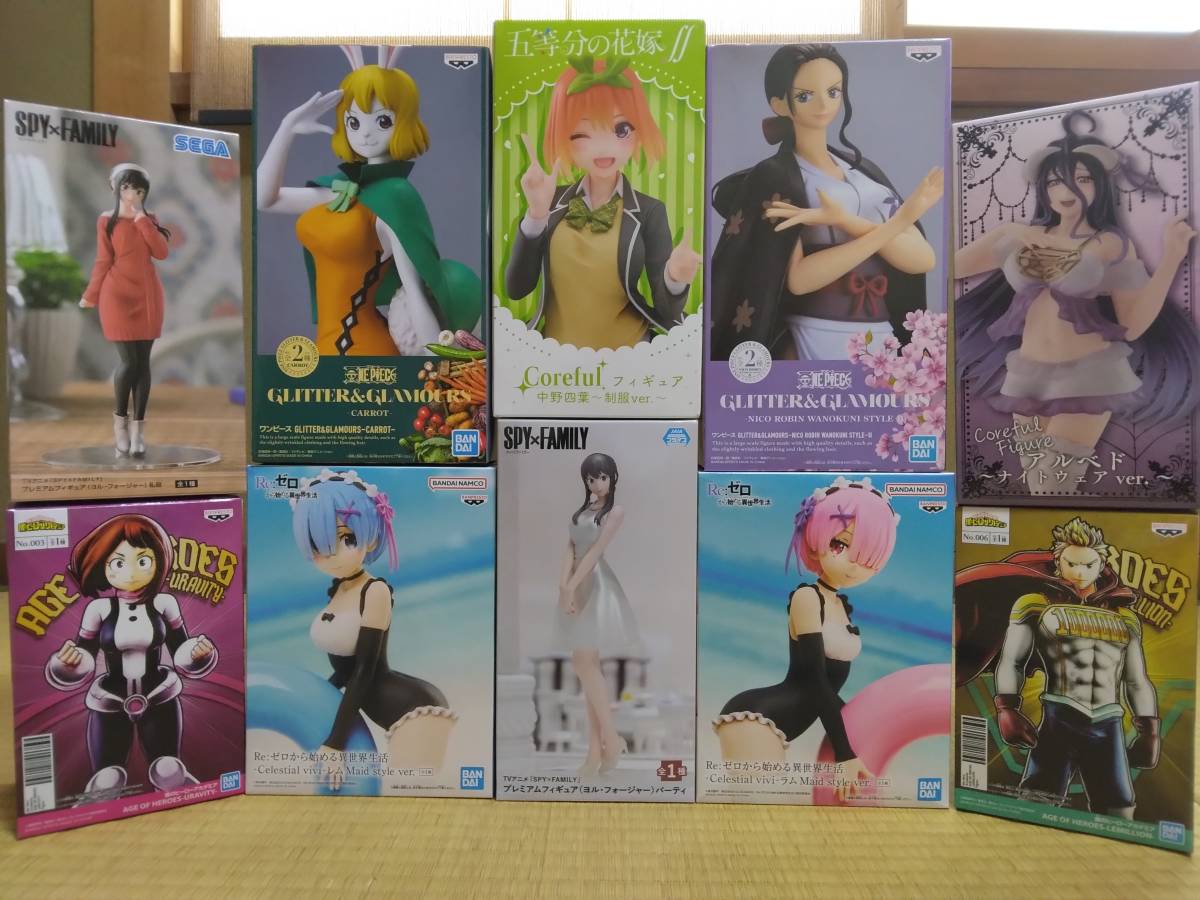 ワンピース　Re:ゼロから始める異世界生活　アルベド　僕のヒーローアカデミア　五等分の花嫁　 SPY×FAMILY　1円出品 フィギュア　まとめ
