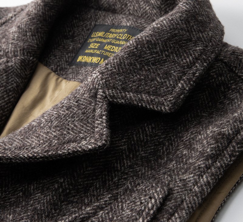 アメカジ レトロ ツイード ヘリンボーン ワークベスト 春 秋 冬 65%ウール ベスト メンズ 紳士用 ファション グレー S