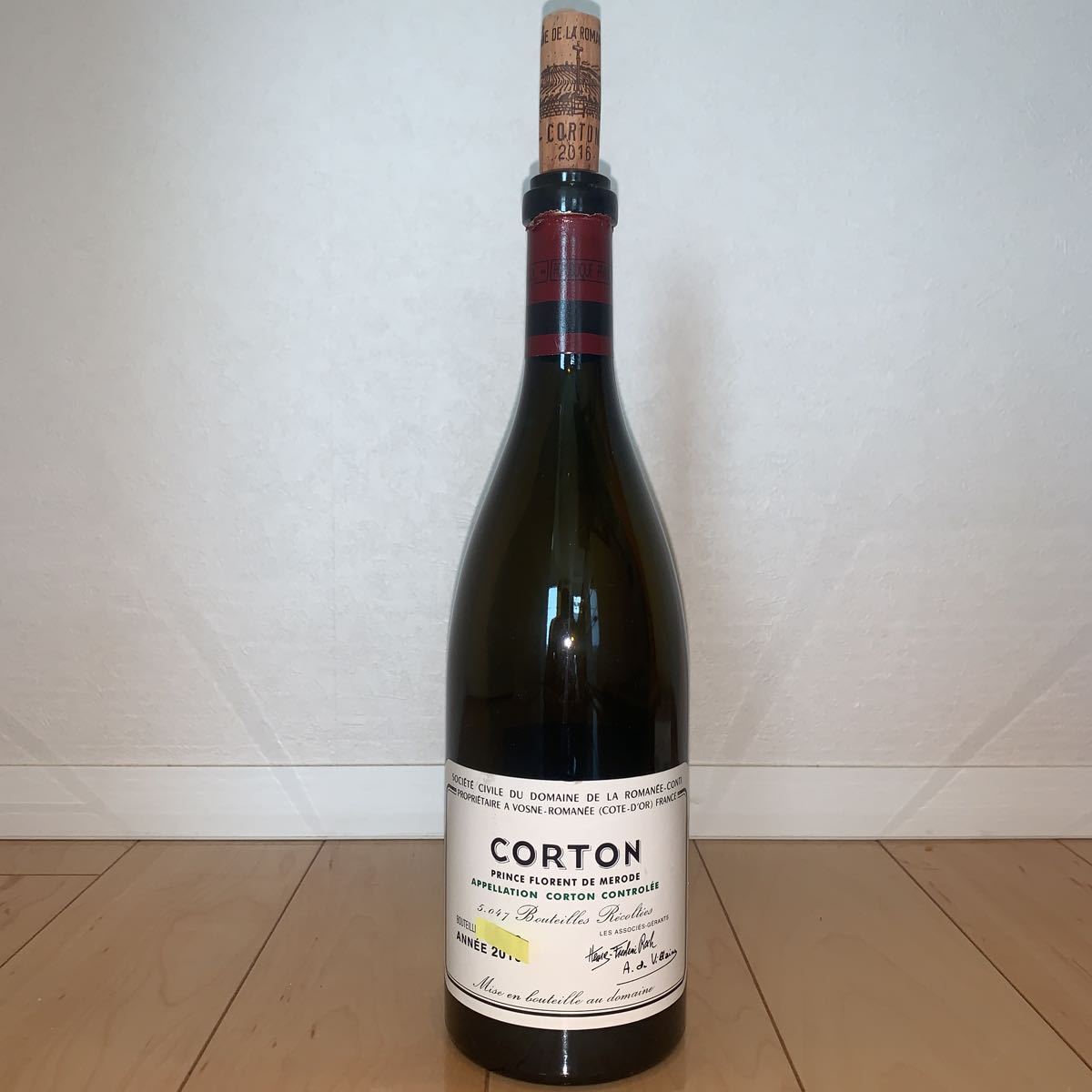 同梱可能 空瓶 DRC コルトン 2016 ドメーヌ・ド・ラ・ロマネコンティ CORTON コルク付き