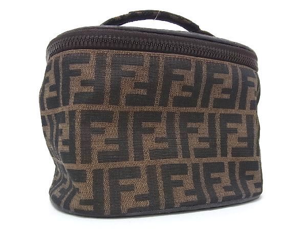 1円 FENDI フェンディ ズッカ柄 ナイロンキャンバス バニティバッグ 