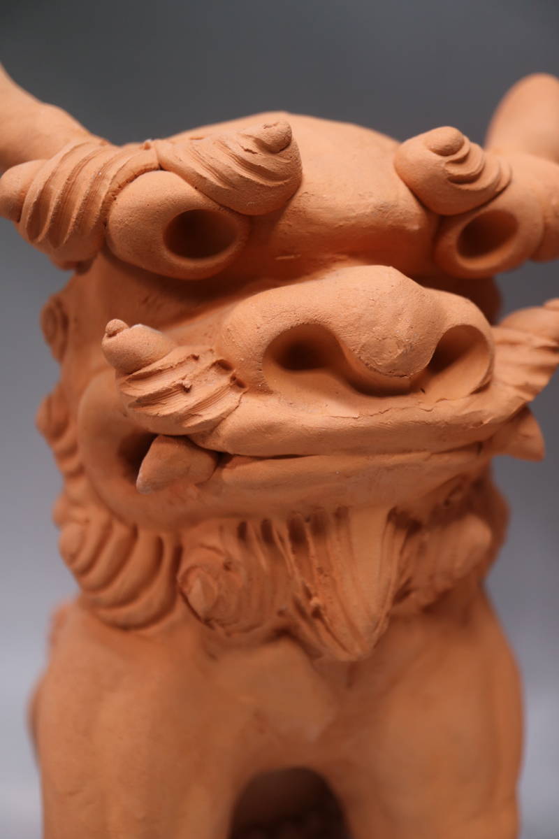素焼き シーサー 2体セット 陶器 置物 阿吽 獅子 シーサー置物