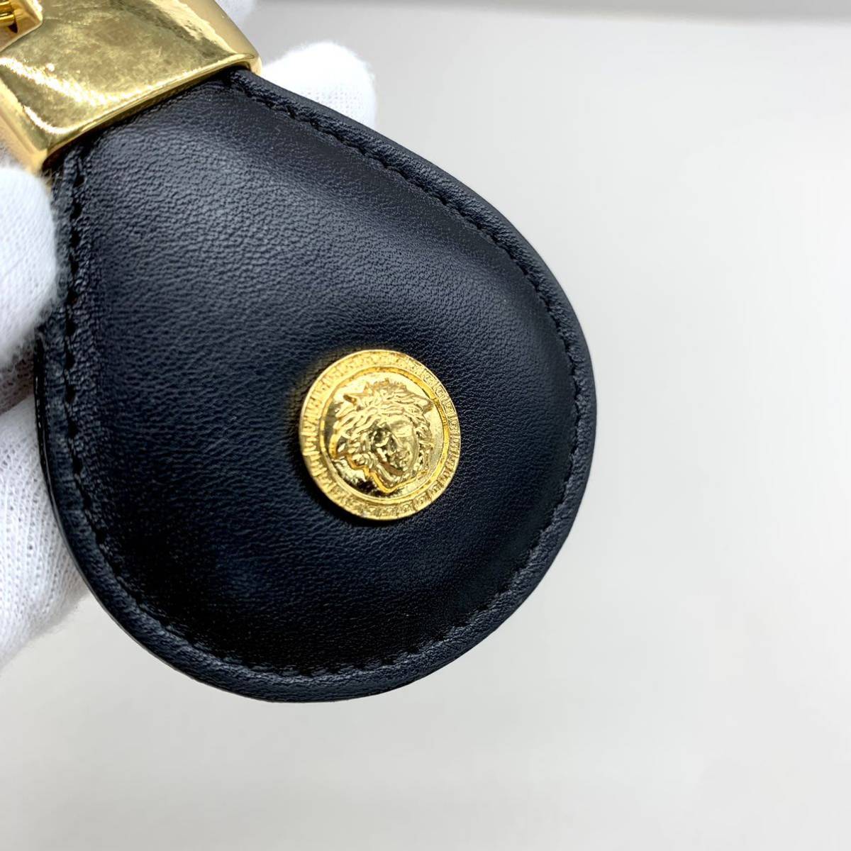 GIANNI VERSACE ヴェルサーチ メデューサ ロゴ レザー キーリング