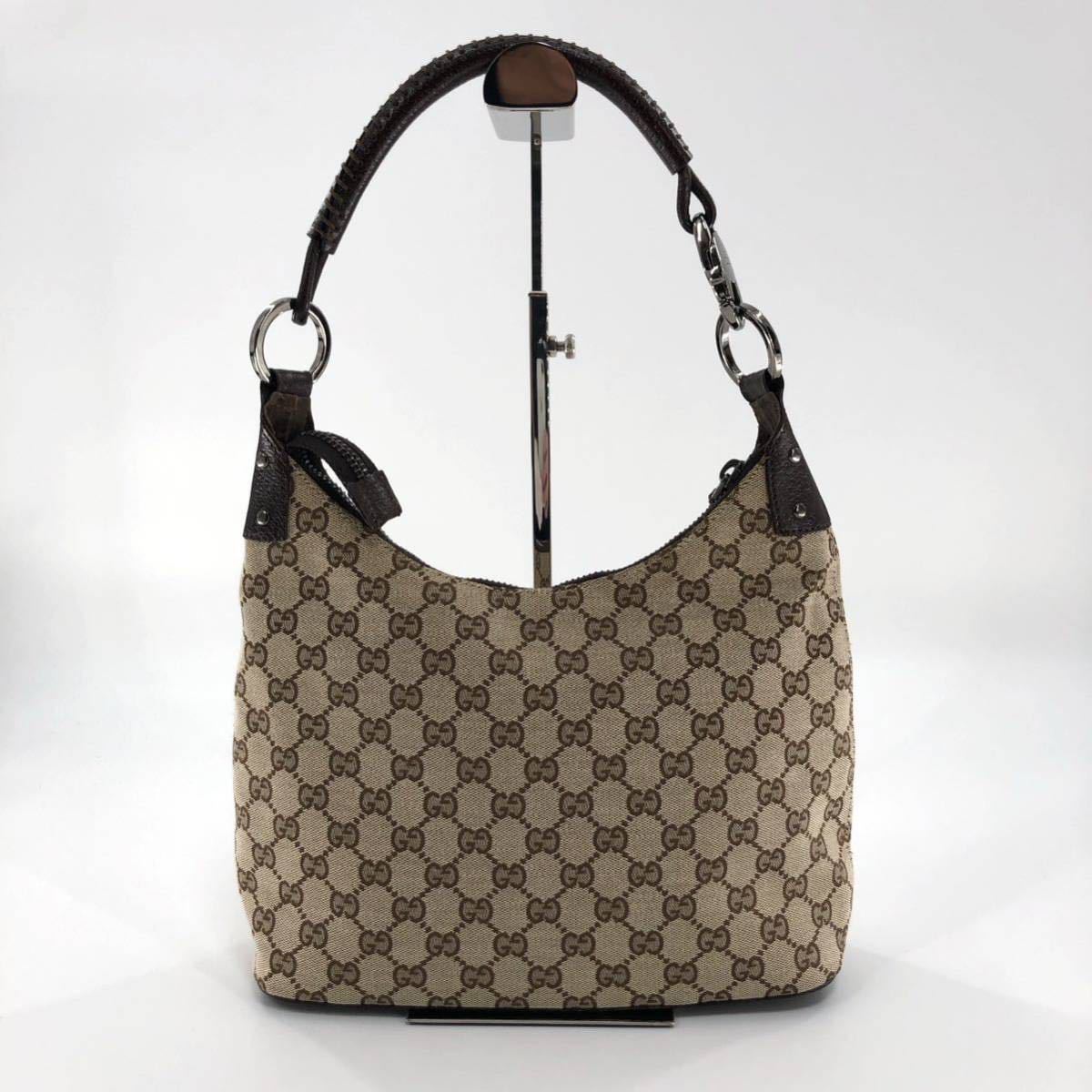 美品 GUCCI グッチ ワンショルダーバッグ 斜め掛け 肩掛け GG柄 総柄 