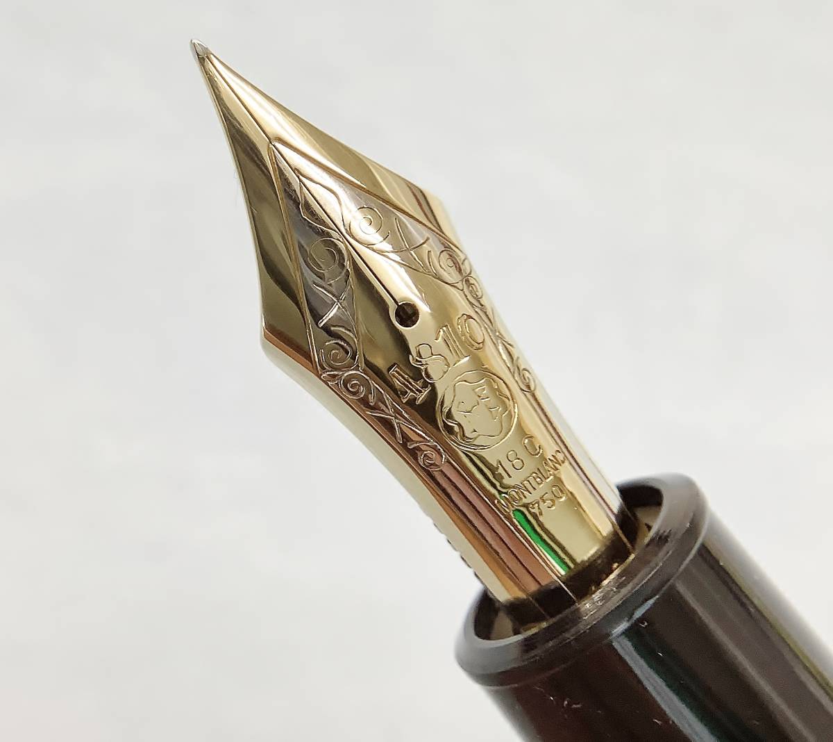 【美品】 モンブラン 万年筆 マイスターシュテュック149 中金18C + 無段エボナイト芯 MONTBLANC 内部洗浄済み アンティーク品