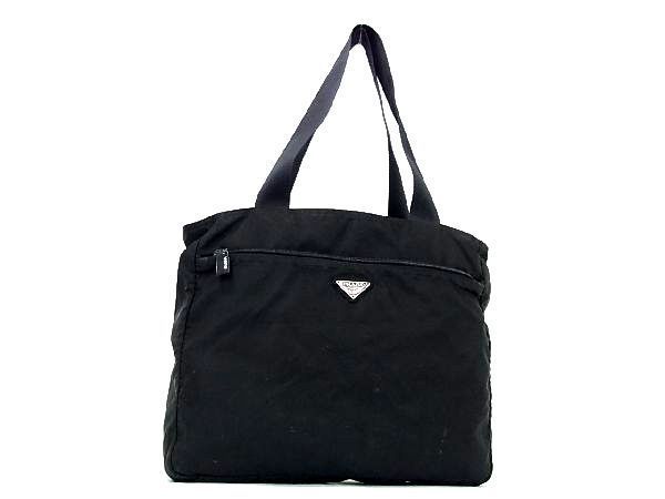 1円 PRADA プラダ テスートナイロン ショルダーバッグ トートバッグ 肩掛けかばん レディース メンズ ブラック系 AN9823