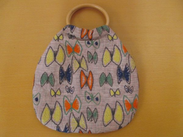 54538)ハンドメイド ミナペルホネン 蝶々 バタフライ トートバッグ
