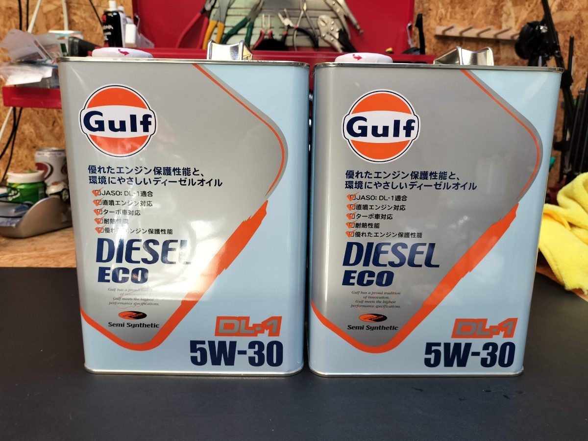 Gulf エンジンオイル DIESEL ECO 5W-30 DL-1 4L缶×2本