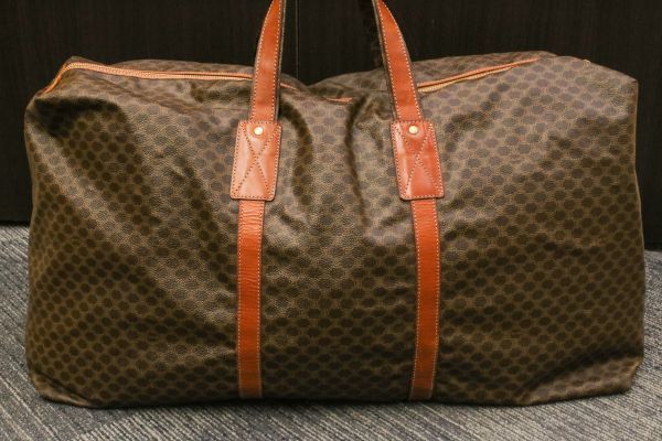 セリーヌ マカダム ボストンバッグ ブラウン ヴィンテージ CELINE