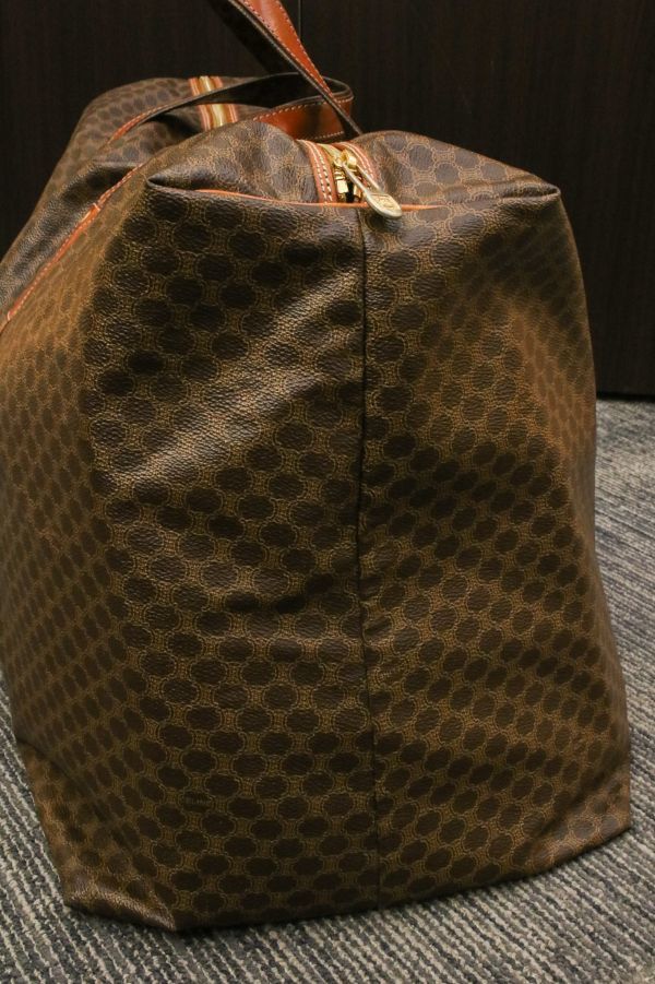 CELINE ブラウン マカダム柄　ボストンバッグ セリーヌ マカダム ボストンバッグ ブラウン ヴィンテージ CELINE
